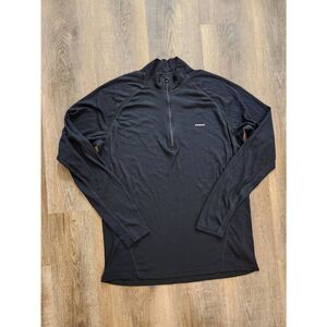 Patagonia Capilene Base Layer 1/4 Zip polyester men's Large Black Longsleeve